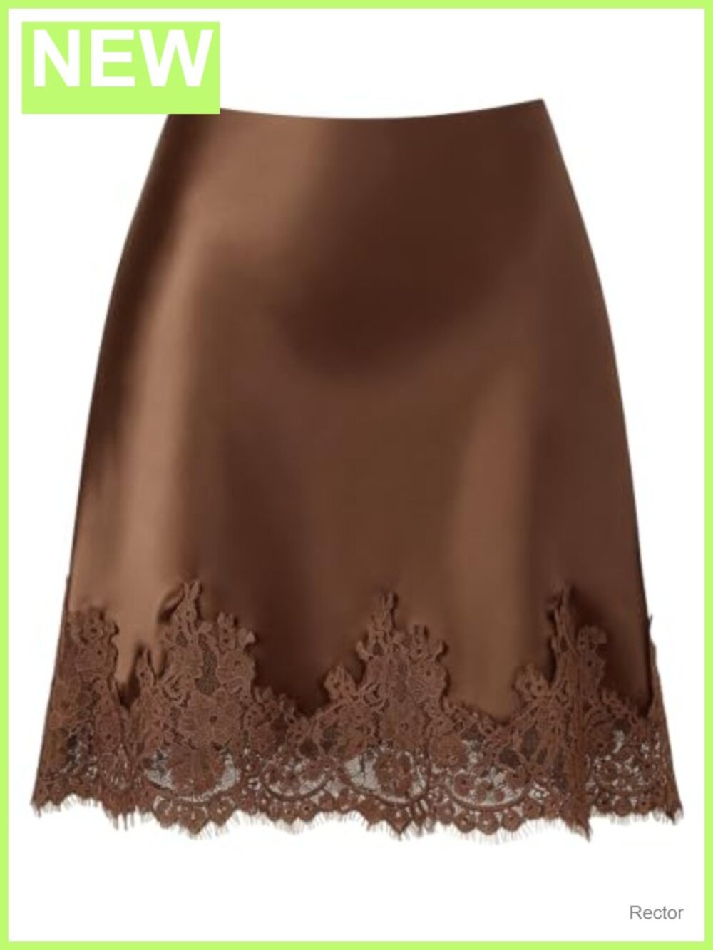 Satin Lace Trim Mini Skirt High Waisted A-Line Women's